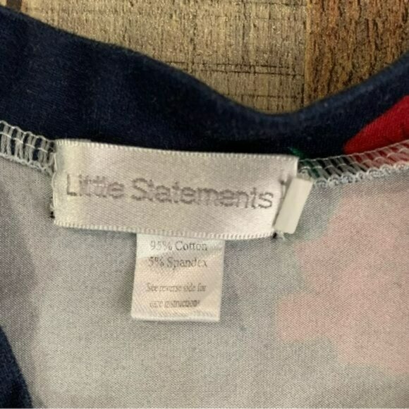 Little statements girls floral romper in blue and red -3T - Picture 5 of 6